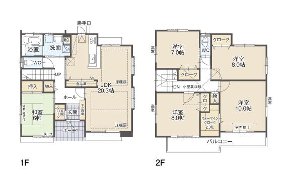 Floor plan. (C Building), Price 34,300,000 yen, 5LDK, Land area 165.02 sq m , Building area 142.1 sq m