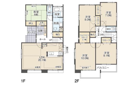 Floor plan. (D Building), Price 34,950,000 yen, 5LDK, Land area 164.83 sq m , Building area 142.04 sq m