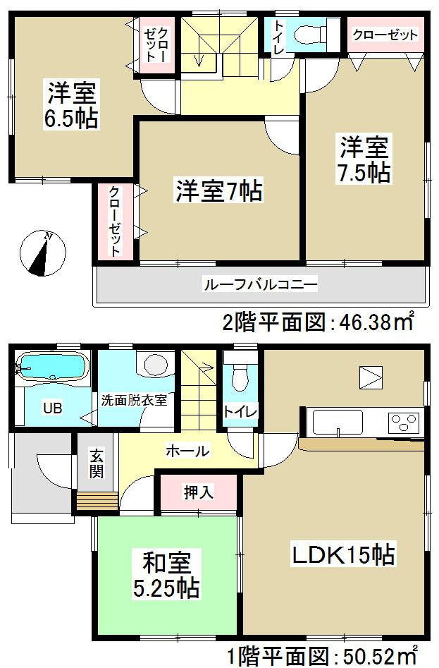 Floor plan. (1 Building), Price 24,800,000 yen, 4LDK, Land area 131.53 sq m , Building area 96.9 sq m