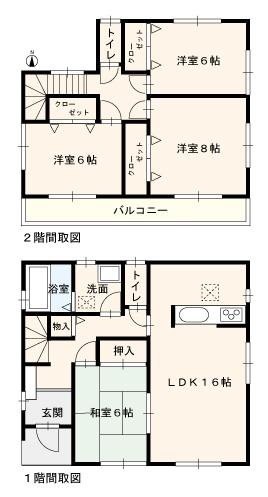 Floor plan. (3 Building), Price 26,300,000 yen, 4LDK, Land area 161.53 sq m , Building area 104.34 sq m