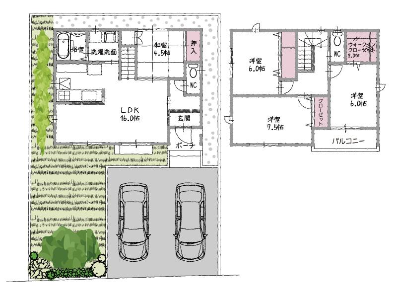 Floor plan. (Gtype), Price 29,100,000 yen, 4LDK, Land area 157.67 sq m , Building area 99.37 sq m