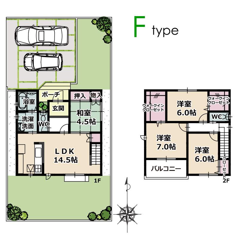 Floor plan. (Ftype), Price 26,900,000 yen, 4LDK, Land area 160.16 sq m , Building area 97.72 sq m