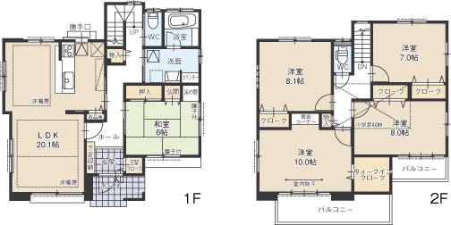Floor plan. (A Building), Price 31,800,000 yen, 5LDK, Land area 150.32 sq m , Building area 141.91 sq m
