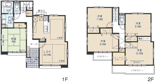 Floor plan. (B Building), Price 31,800,000 yen, 5LDK, Land area 150.33 sq m , Building area 142.09 sq m