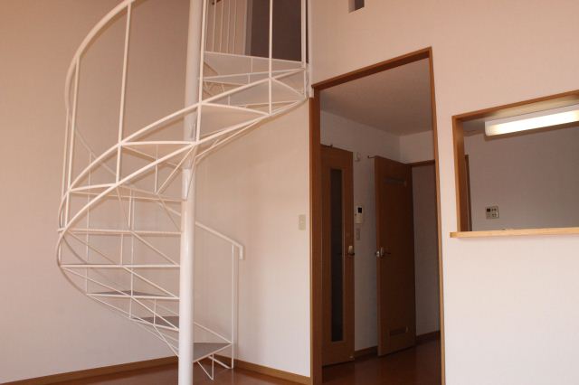 Other room space. It continued to loft spiral staircase