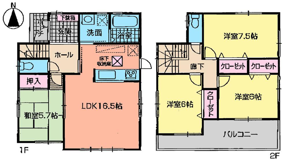 Floor plan. (1 Building), Price 26,300,000 yen, 4LDK, Land area 160.81 sq m , Building area 99.22 sq m