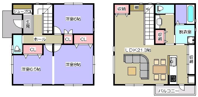 Floor plan. 34,800,000 yen, 4LDK, Land area 115.71 sq m , Building area 104.34 sq m 2F living designer