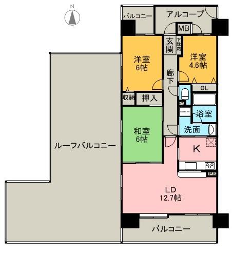 Floor plan. 3LDK, Price 12.3 million yen, Occupied area 70.15 sq m