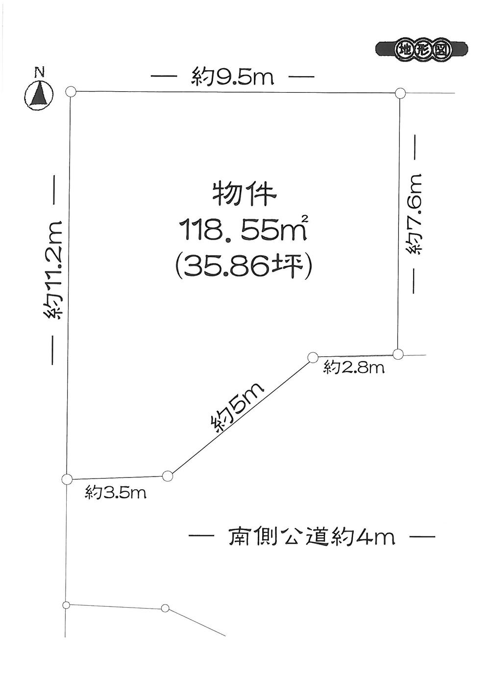 Compartment figure. Land price 8.8 million yen, Land area 118.55 sq m