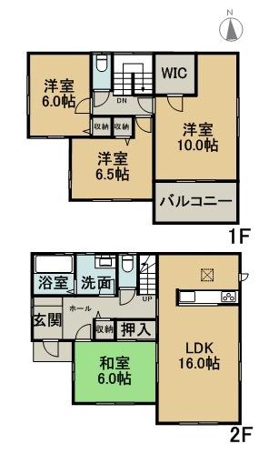 Floor plan. 26,800,000 yen, 4LDK, Land area 143.7 sq m , Is a floor plan of the building area 106 sq m 1 Building
