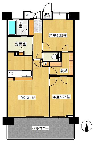 Floor plan. 2LDK, Price 17.8 million yen, Occupied area 65.65 sq m , Balcony area 13 sq m floor plan
