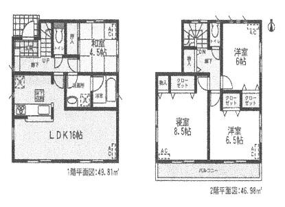 Floor plan. (1 Building), Price 22 million yen, 4LDK, Land area 145.13 sq m , Building area 96.79 sq m