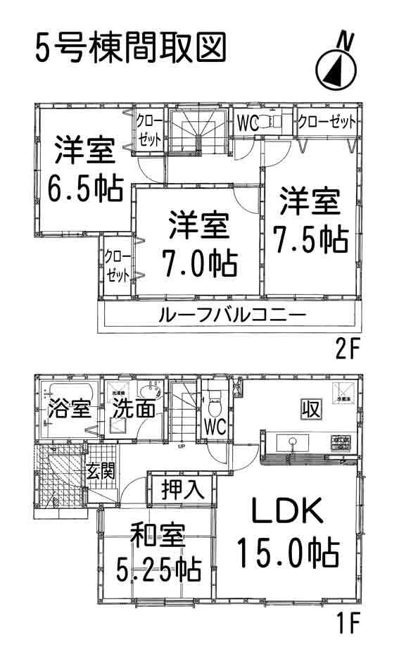 Floor plan. 23.5 million yen, 4LDK, Land area 132.17 sq m , Building area 96.9 sq m all the living room facing south