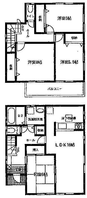 Floor plan. 22,800,000 yen, 4LDK, Land area 120.12 sq m , Building area 106 sq m