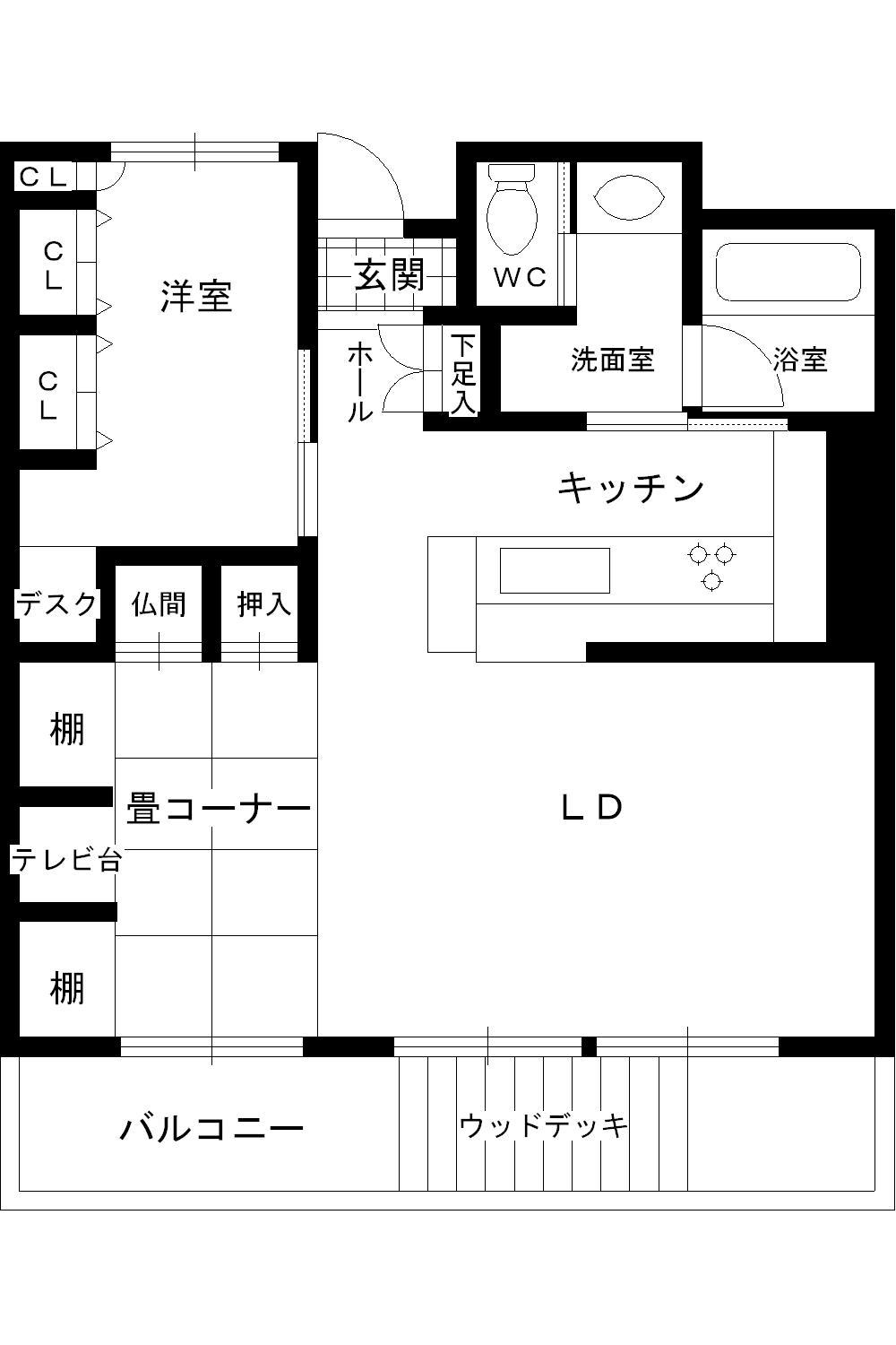 Floor plan. 1LDK, Price 14 million yen, Occupied area 59.82 sq m , Balcony area 12.15 sq m