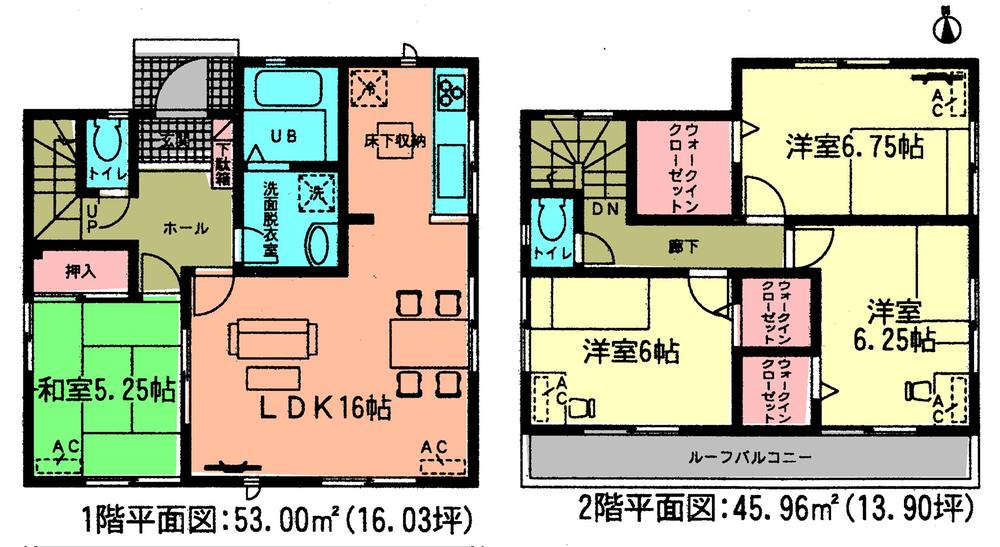 Floor plan. (6 Building), Price 32,900,000 yen, 4LDK, Land area 133.05 sq m , Building area 98.96 sq m