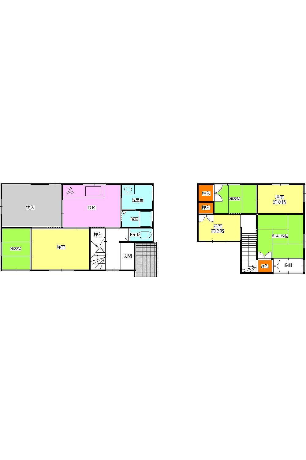 Floor plan. 15.8 million yen, 6DK + S (storeroom), Land area 102.21 sq m , Building area 73.69 sq m