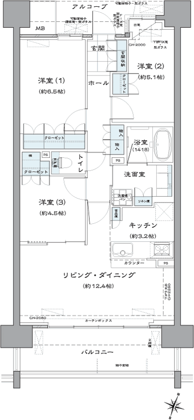 Floor: 3LDK, the area occupied: 72.5 sq m, Price: 31,958,285 yen