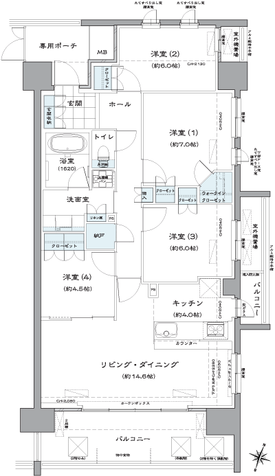 Floor: 4LDK + N + WIC, the occupied area: 96.23 sq m, Price: 44,642,059 yen ・ 45,773,488 yen