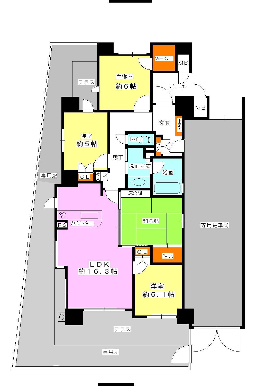 Floor plan. 4LDK, Price 28 million yen, The area occupied 125.4 sq m