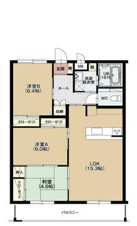 Floor plan. 3LDK, Price 15.8 million yen, Footprint 74 sq m , Balcony area 9.36 sq m
