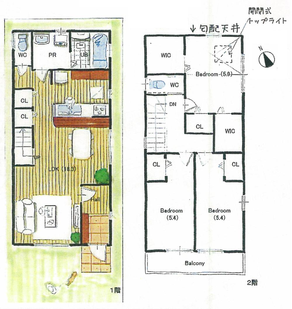 Floor plan. (No.B), Price 32.7 million yen, 3LDK, Land area 116.69 sq m , Building area 91.08 sq m