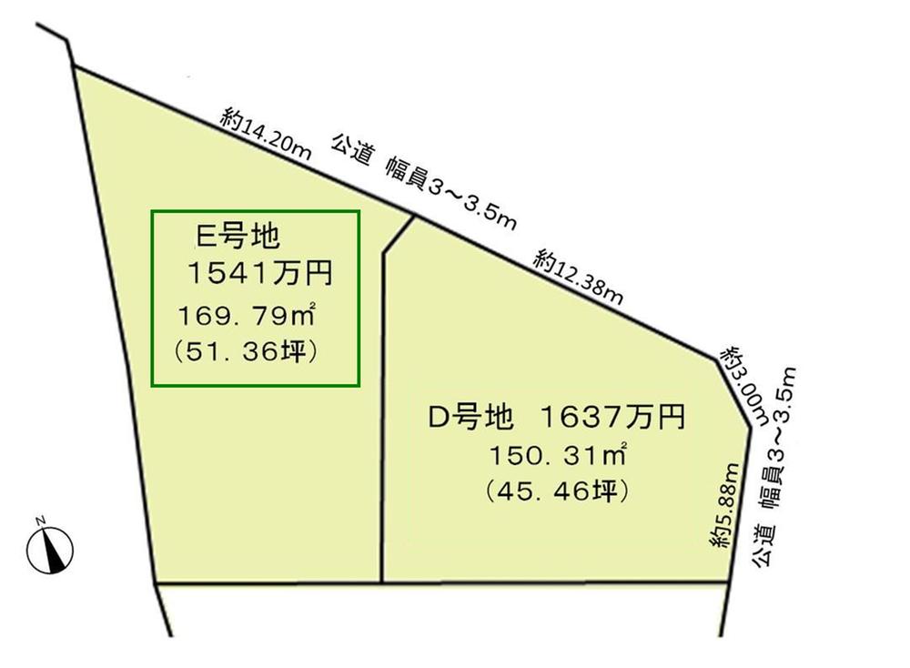 Compartment figure. Land price 15,410,000 yen, Land area 169.79 sq m