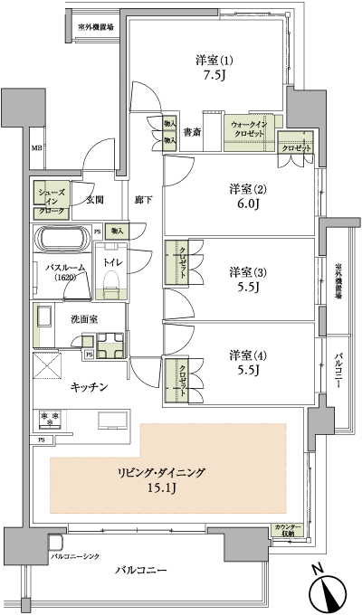 Floor: 4LDK den + WIC + SIC, the occupied area: 97.37 sq m, Price: TBD