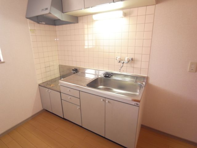 Kitchen. You can install a two-necked gas stove is