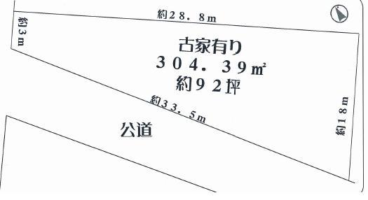 Compartment figure. Land price 36,800,000 yen, Land area 304.39 sq m