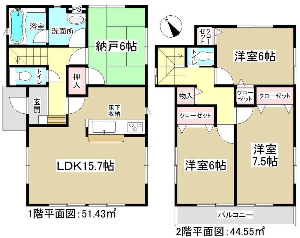Floor plan. (3 Building), Price 28,900,000 yen, 3LDK+S, Land area 117.53 sq m , Building area 95.98 sq m