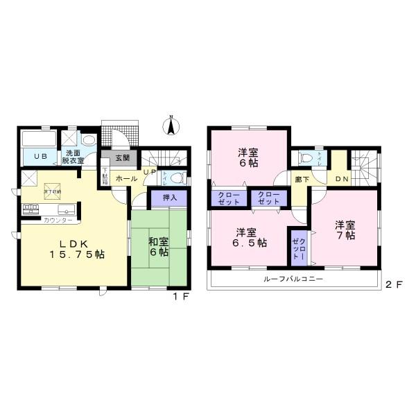 Floor plan. (5 Building), Price 32,900,000 yen, 4LDK, Land area 133.04 sq m , Building area 98.14 sq m