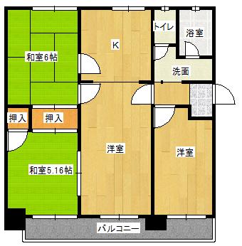 Floor plan. 4DK, Price 5.8 million yen, Occupied area 60.16 sq m