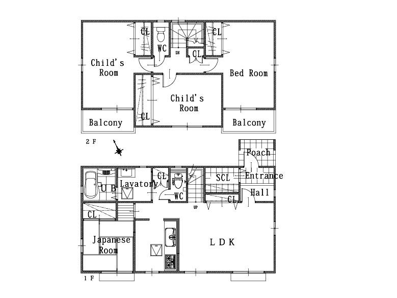 Other building plan example. Is the No. 2 destination reference plan ☆  Floor plan can be changed freely! 