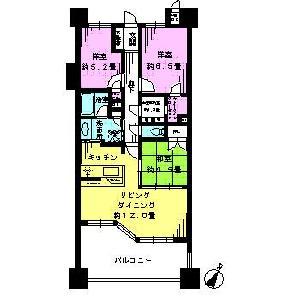 Floor plan. 3LDK, Price 21.9 million yen, Footprint 72.9 sq m , Balcony area 15.3 sq m
