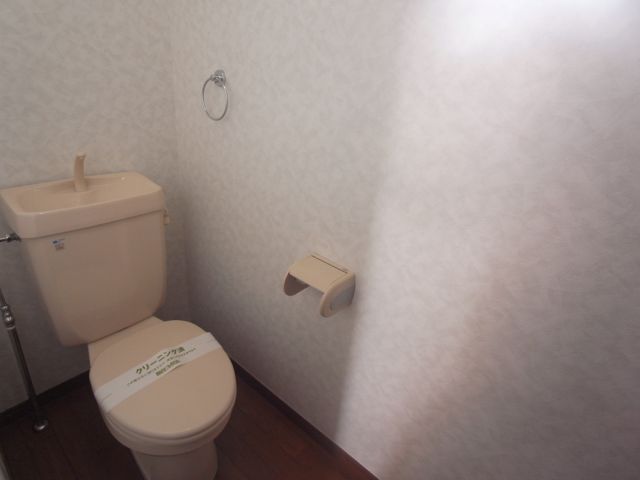 Toilet. It is bright and there is a window in the toilet!