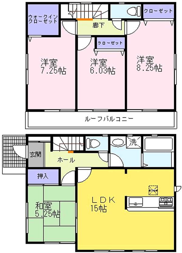 Floor plan. ((1)), Price 32,900,000 yen, 4LDK+2S, Land area 136.69 sq m , Building area 101.65 sq m