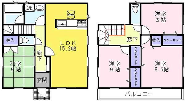 Floor plan. ((2)), Price 31,900,000 yen, 4LDK, Land area 163.24 sq m , Building area 98.01 sq m