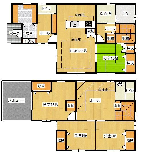 Floor plan. 32,800,000 yen, 3LDK, Land area 117 sq m , Building area 114.27 sq m
