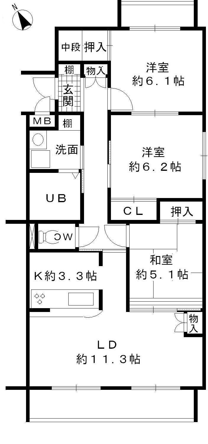Floor plan. 3LDK, Price 15.8 million yen, Footprint 74.4 sq m , Balcony area 7.8 sq m