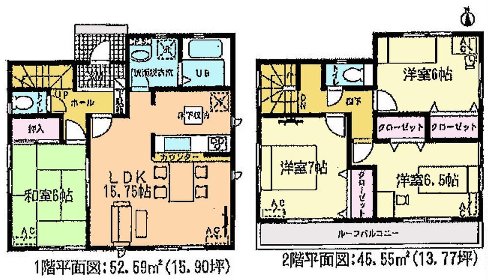 Floor plan. (7 Building), Price 32,900,000 yen, 4LDK, Land area 133.05 sq m , Building area 98.14 sq m