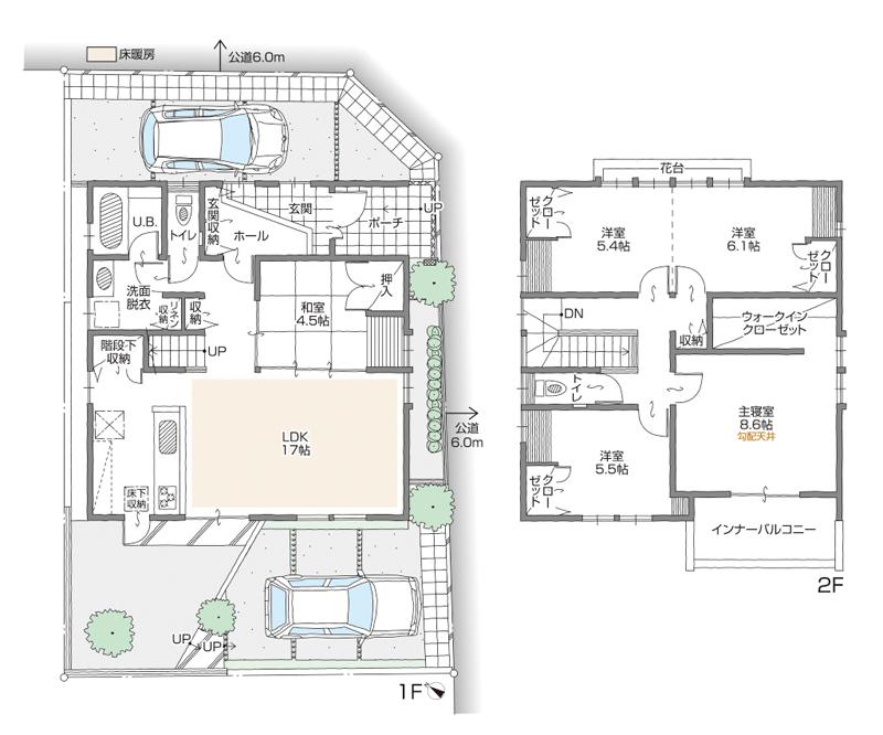 Floor plan. (B Building), Price 42,900,000 yen, 5LDK, Land area 135.49 sq m , Building area 121.21 sq m