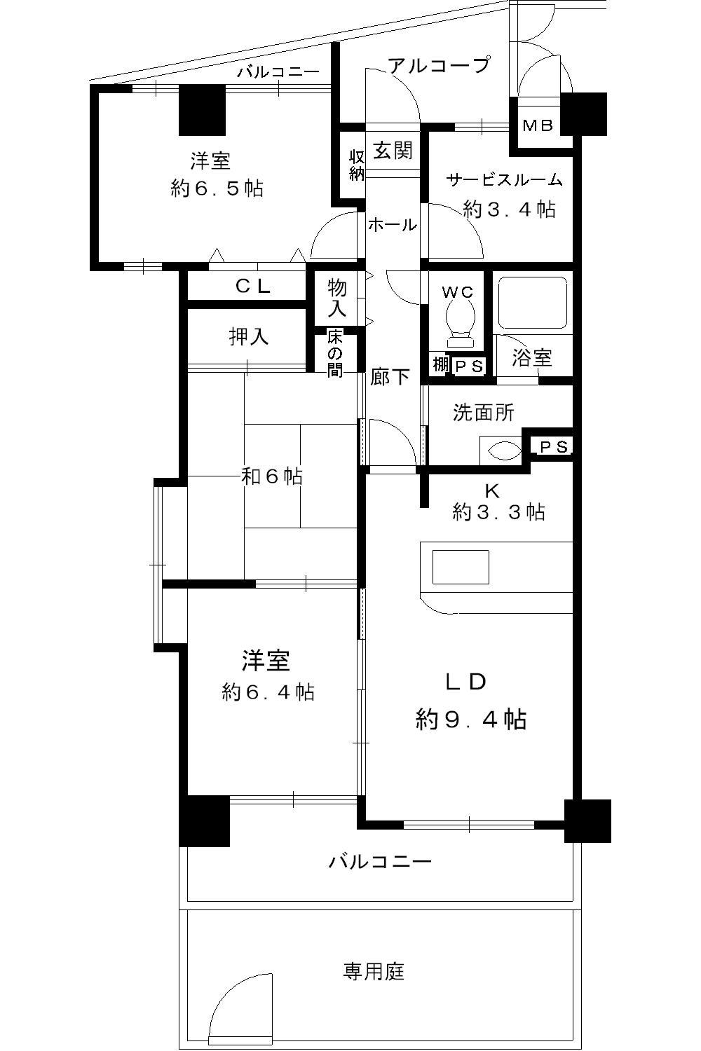 Floor plan. 3LDK + S (storeroom), Price 14,980,000 yen, Occupied area 77.13 sq m , Balcony area 11.05 sq m