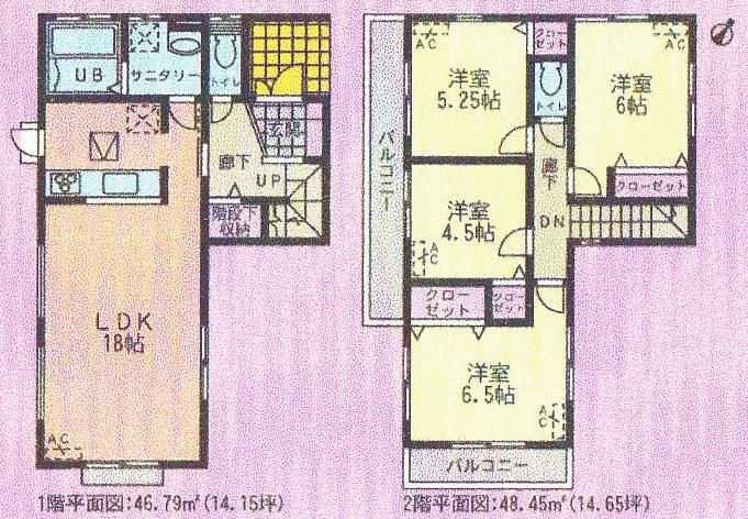 Floor plan. 26,800,000 yen, 4LDK, Land area 125.49 sq m , Building area 95.24 sq m