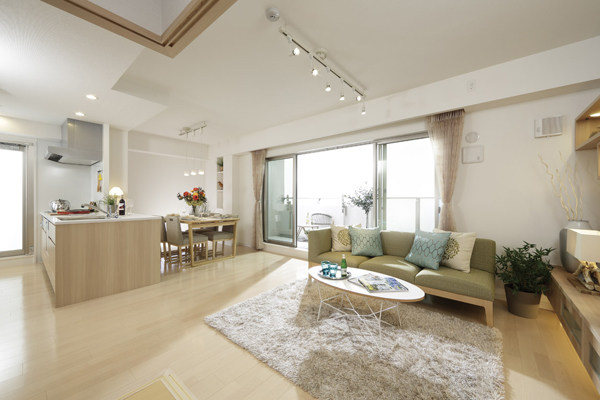 Living.  [living ・ dining] Excellent brightness and wide sense of openness, Open sash has been adopted (C type model room)