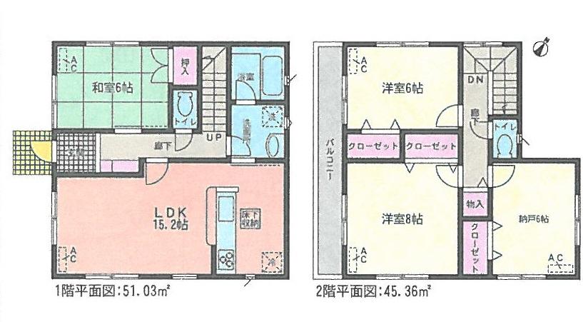 Floor plan. (1 Building), Price 27,900,000 yen, 4LDK, Land area 115.45 sq m , Building area 96.39 sq m