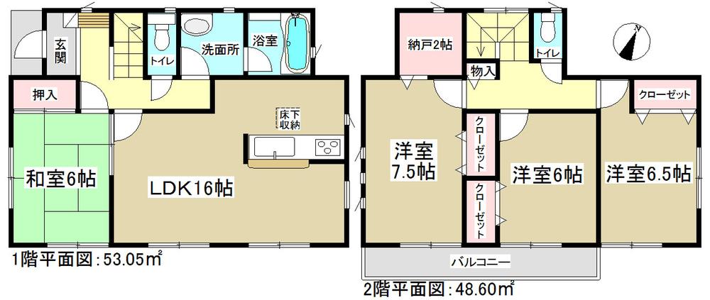 Floor plan. (1 Building), Price 29,900,000 yen, 4LDK+S, Land area 141.54 sq m , Building area 101.65 sq m