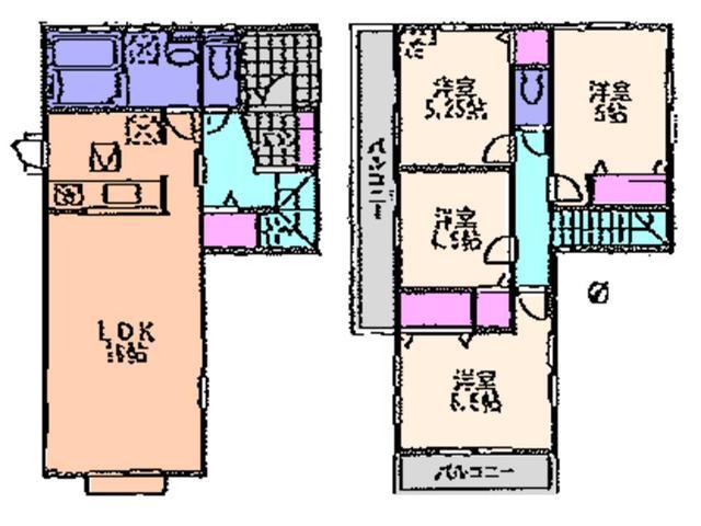 Floor plan. 27,990,000 yen, 4LDK, Land area 125.49 sq m , Building area 95.24 sq m