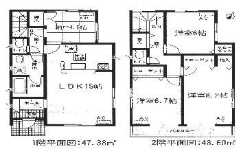Floor plan. (3 Building), Price 28,900,000 yen, 3LDK+S, Land area 136.26 sq m , Building area 95.98 sq m