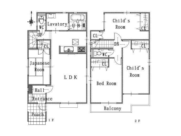 Other building plan example. Is the No. 2 destination reference plan ☆ Floor plan can be changed freely!